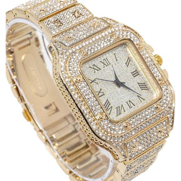 Halukakah Men’s Watch - The King - 18K Gold/Platinum Plated, 40MM Square Dial - Picture 5 of 7